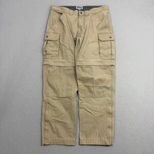 Vintage Guide Series Pants Men 34x30 Tan Convertible Cargo Hiking Outdoor Cotton